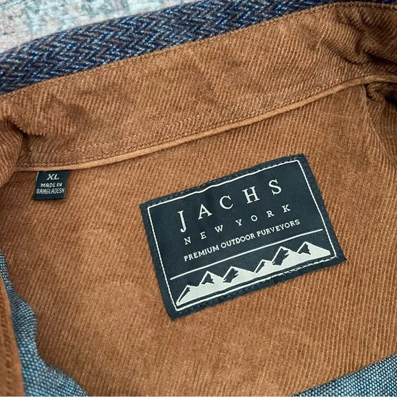 Jachs Outdoor Button Up Shirt Jacket XL Corduroy Cozy Fleece Blue - Picture 12 of 15